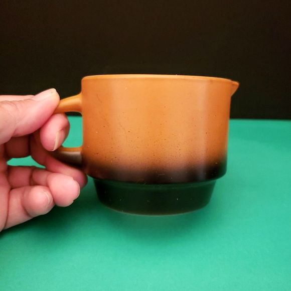 Anchor Hocking Creamer Orange Brown Fade Black Vintage Retro Cream Pitcher - Picture 2 of 10